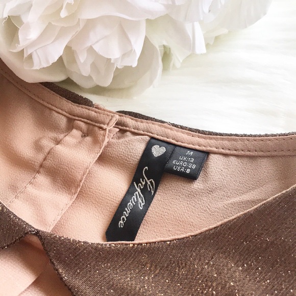 INFLUENCE— Metallic Scallop Collared Blouse - Picture 6 of 7